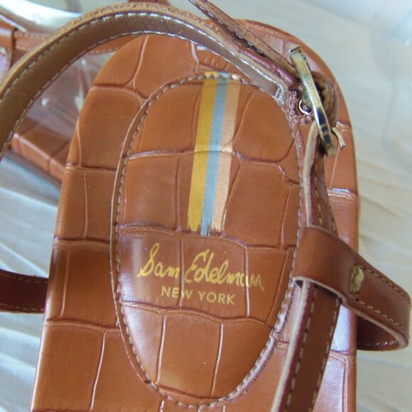 Sam Edelman Naomi Thong Sandals Brown Croc sz 9 - Picture 14 of 14